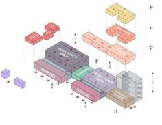 an image of a diagram with different types of boxes and numbers on it's sides