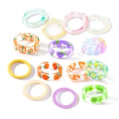 PRICES MAY VARY. High Quality Material: These retro chunky rings are made of premium quality resin and acrylic, each ring is carefully polished and processed. Durable, smooth, comfortable, lightweight. Trendy rings: Colorful acrylic rings are in variety of colors and styles,including chunky plastic rings,resin colorful rings. Knuckle rings will make you stand out from the crowd and get lots of compliments. Muti-Ring Size: Stackable Resin Ring Sets is between about 6 and 15 and it can fit each fi Chunky Plastic Rings, Rings Acrylic, Rings Resin, Evermore Era, Rings Colorful, Acrylic Rings, Graduation Gifts For Sister, Colorful Rings, Y2k Rings