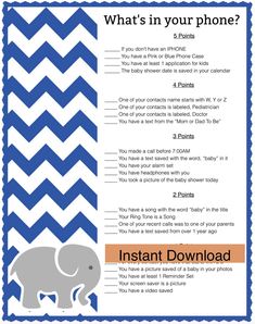 an elephant and chevron pattern with the text, what's in your phone?