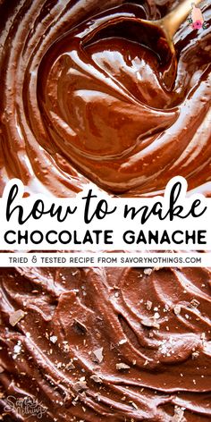 how to make chocolate ganache with text overlay