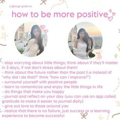 a poster with two women in white dresses and the words how to be more positive