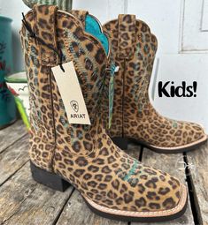 Leopard Primetime Ariat Boots ~ Kids Ariat Boots, Bunny Wallpaper, Extra Rooms, Extra Room, Kids Boots, Phone Numbers, Square, Boots, Heels