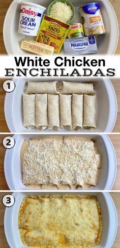 the steps to make white chicken enchiladas