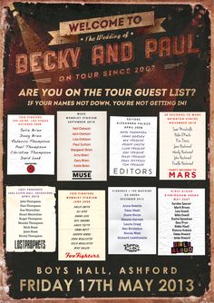 the poster for beck and paul's tour