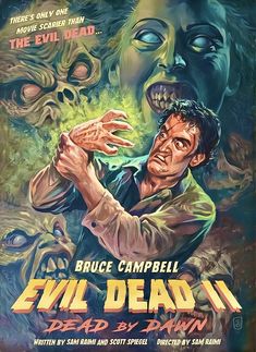 the evil dead movie poster is shown