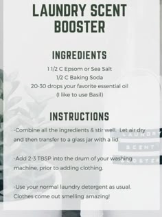 the instructions for how to use laundry scent booster