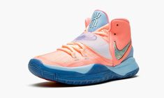 The Concepts x Nike Kyrie 6 “Khepri” is a Winter 2019 collaboration between the Boston-based boutique and Nike Basketball on Kyrie Irving’s sixth signature shoe.  The “Khepri” colorway is inspired by Egyptian culture and features distinct details throughout its design.  Pastel pink hues are incorporated in the leather and mesh upper with the Swoosh branding hit on the mid-panel taking on a metallic silver appearance.  A translucent midfoot strap with Egyptian symbols laid within the shell contra Irving Shoes, Bb Shoes, Best Volleyball Shoes, Kyrie 6, Egyptian Culture, Egyptian Symbols, Box Shoes, Nike Basketball Shoes, Kyrie Irving