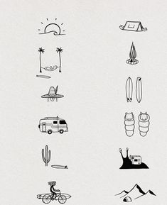 an image of different things drawn on paper