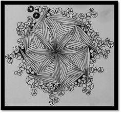 a black and white drawing of an intricate design