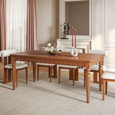 The texture of ash wood itself is solid and durable, with a simple and fresh color, showcasing a simple and unadorned beauty. This dining table with a Roman column design is not only furniture for dining, but also an artwork in the space, embellishing a unique taste and style. Mid Century Dining Table, Hardwood Table, Roman Columns, Column Design, Rectangle Dining Table, Fresh Color, Solid Wood Dining Table, Dining Room Ideas, Ash Wood