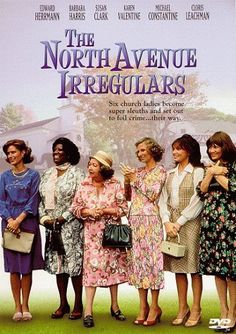 the north avenue irregulars dvd on a white surface with two women standing next to each other