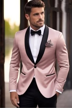 Elegant Light Pink Tuxedo Jacket for Men - Formal Wedding, Prom, and Special Occasion Attire - Tailored Suit  Listing Include (Coat + Pant) Fabric :- Premium Color :- Light Pink Dry Clean Recommended The suit is for wedding, Party, Proms, and Etc Express Shipping to world-wide but Remote Area May Take Longer Little color variation may possible due to photography and lights Blush Pink Tuxedo Men, Black Tux With Light Pink Tie, Pink Tuxedo Men Prom, Rose Gold Suit Men Prom, Dark Pink Suit For Men, Pink Tux Wedding, Pink Suit Groom, Pink Tuxedo Men, Pink Tuxedo Wedding