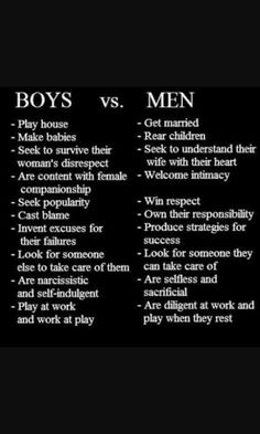 Boys Vs Men, Men Vs Boys, Men Vs Women, Understanding Men, Instagram Men, Boy Quotes, Man Vs, Godly Man, Man Up