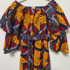 Brand New Ankara Two Piece Set Size M/L Cropped Top/Zippered Back Ankle Length Skirt With Elastic Waist Ankara Two Piece, African Dresses For Kids, Ankle Length Skirt, African Clothing Styles, African Dresses, Clothing Styles, Two Piece Set, African Clothing, African Dress