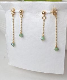 Jewelry Inspiration Earrings, Homemade Dangle Earrings, Sea Beads Jewelry, Handmade Wire Jewelry Earrings, Handmade Earrings Ideas Beads, Diy Dangly Earrings, Trendy Green Beaded Dangle Earrings, Trendy Handmade Green Earrings, Chain Earrings Dangle Diy