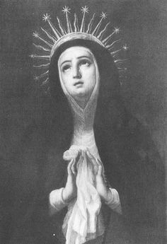 an image of the virgin mary with stars on her head and hands folded in prayer