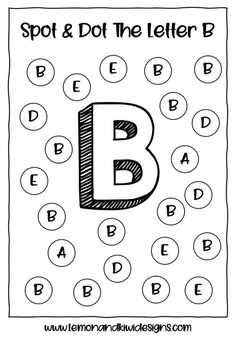 spot and dot the letter b worksheet for kids to practice their handwriting skills