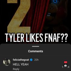 an image of a number two with the words tyler likes naf? comments