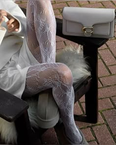 White Lace Tights Outfit, White Stockings Outfit, Lace Stockings Outfit, Lace Tights Outfit, Outfits With Glasses, White Tights Outfit, Stockings Aesthetic, Rome Outfits, Cool Tights