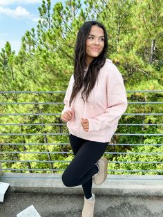 THIS ITEM IS FINAL SALE. NO RETURNS! Pockets Hooded Long sleeve Fit: Loose Fabric Content: 74% Acrylic, 22% Polyamide, 4% Spandex Cozy Fit Hooded Hoodie For Workout, Cozy Pink Hoodie With Ribbed Cuffs, Pink Cozy Hoodie With Ribbed Cuffs, Cozy Stretch Hoodie For Workout, Cozy Stretch Workout Hoodie, Stretch Hoodie Sweatshirt For Spring, Cozy Stretch Solid Hoodie, Pink Fall Activewear With Ribbed Cuffs, Pink Activewear With Ribbed Cuffs For Fall