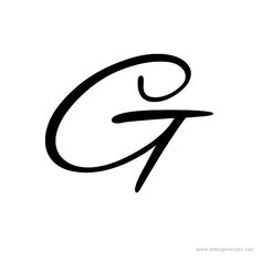 the letter g is made up of black letters and has a curved design on it