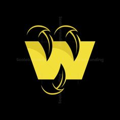 the letter w in yellow and black