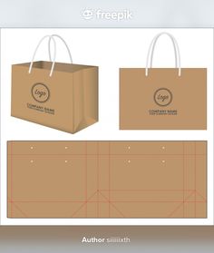 a paper shopping bag mockup with the front and back sides cut out to look like it