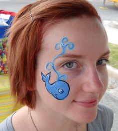 Sea Creatures Face Painting, Summer Face Painting Ideas For Kids, Small Face Paint Ideas, Whale Face Paint, Small Face Paint, Face Paint Party, Mermaid Face Paint