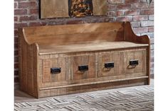 Garrettville Brown Storage Bench - Luna Furniture Country Dining Room, French Country Dining Room, Accent Bench, Solid Wood Benches, Wood Storage Bench, French Country Dining, Rustic French Country, Entryway Bench Storage, Country Dining