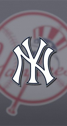 the new york yankees logo on a gray background