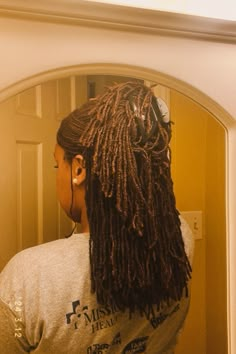 Mini Locs Natural Hairstyles, Hairstyles For Sisterlocks, Neck Length Locs, Micro Locs Vs Sister Locs, Small Locs Black Women, Mini Locs, Sisterlocks Hairstyles, Micro Locs, Sister Locs