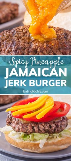 this spicy pineapple jamaican beef burger is made with only three ingredients and it's ready to be eaten