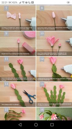 how to make paper flowers with scissors and glue on the table, step - by - step instructions