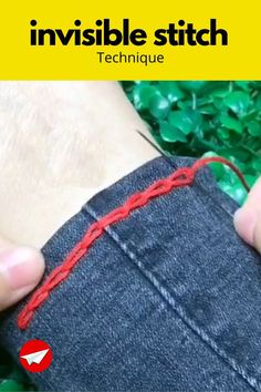 How to Hand Sew an Invisible Stitch Hand Sewing Tips, Stitching Hacks, Sewing Stitches By Hand, Sewing Repairs, Hands Tutorial, Sewing Area, Invisible Stitch