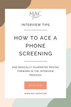 the text reads how to ace a phone screening and basically quainte moving forward in the interview process