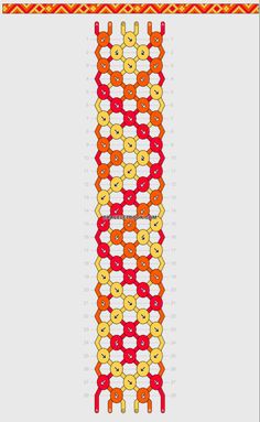 the pattern is made up of many different colors and sizes, including red, yellow, orange