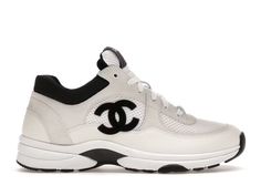 Chanel Low Top Trainer Suede White Black (Women's) - G38299 Y55720 K3846 - US Chanel Trainers, Designer Sneakers Women, Chanel Black And White, Black And White Trainers, Chanel Sneakers, Black Shoes Women, White Trainers, Chanel Black, Designer Sneakers