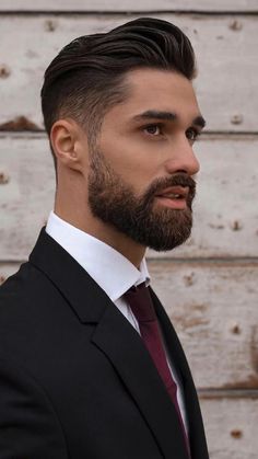 Men Hairstyle Business, Slick Back Haircut, Short Hair With Beard, Older Mens Hairstyles, Mens Hairstyles With Beard, Beard Styles Short, Beard Haircut, Gents Hair Style, Best Beard Styles