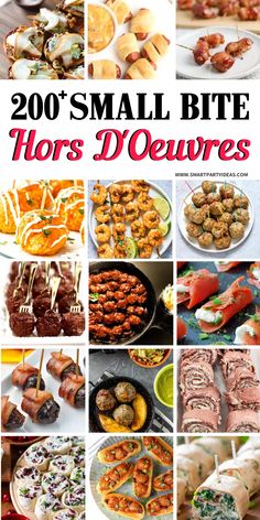 the cover of 200 small bite hors d'oeuvres