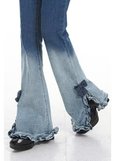 Japanese Women Harajuku Split Jeans High Waist Wide Leg Pants denim trousers #ad Split Jeans, Image Swag, Mode Inspo, Flared Pants, Mode Vintage, Inspiration Mode, Mua Sắm, Mode Inspiration, Dream Clothes