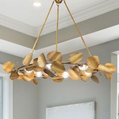 Urban Ambiance - Chandelier - UHP4991 Eclectic Indoor Chandelier, 25 - 1/2''H x 28W x 28''D, Gold Ombre Finish, Hervey Collection - Laurel Foundry Modern Farmhouse Lighting, Modern Provincial, Modern Farmhouse Lighting, Indoor Chandelier, Gold Ombre, Organic Aesthetic, Circular Frame, Unique Chandeliers, Lights Ceiling