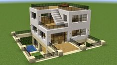 an image of a modern house in minecraft