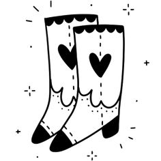 two socks with hearts on them and the words i love you written in black ink