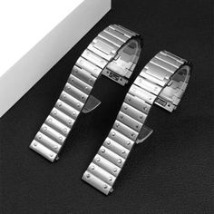 (eBay) Find many great new & used options and get the best deals for 21mm Steel Bracelet Metal Chain Watch Band Strap Fits Cartier Santos WSSA0019 at the best online prices at eBay! Free shipping for many products! Luxury Silver Metal Watch Accessories, Metal Bracelet Watch Band, Metal Bracelet Strap Watch Bands, Luxury Silver Watch Accessories With Bracelet Strap, Modern Silver Watch With Bracelet Strap, Silver Watch Accessories With Bracelet Strap, Silver Watch Accessories With Bracelet Strap And Round Dial, Silver Metal Bracelet Strap Watch, Silver Metal Watch With Jubilee Bracelet