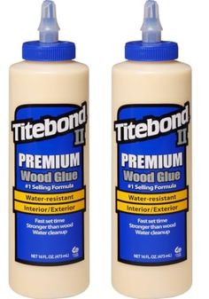 two bottles of titebond wood glue are shown in this undated image