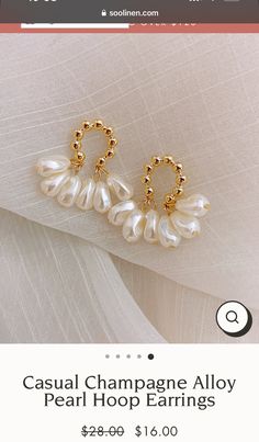 Pearl Hoop Earrings, Hoop Earrings