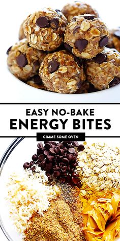 no bake energy bites recipe with chocolate chips and oats