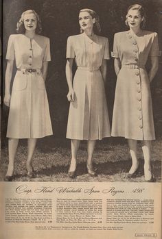 The Closet Historian: Cataloging Catalogs: Ward's Fall/Winter 1947-1948, More Dresses! 1940s Clothing, Vintage Actresses, Decades Of Fashion, Fashion Decades, 1940s Style