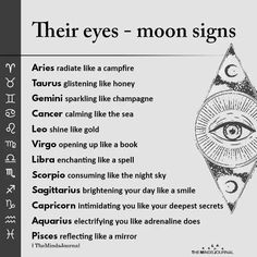 there is an eye in the middle of this page, and it says their eyes - moon signs