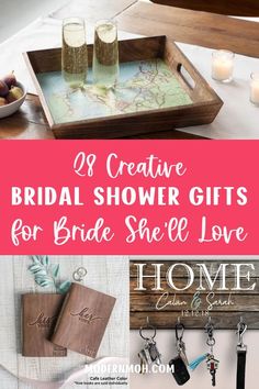 the words creative bridal shower gifts for bride she'll love